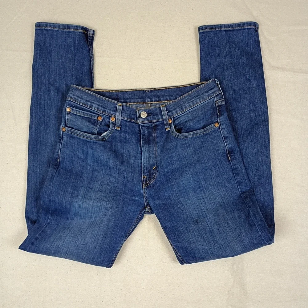 Levis 502 Slim Fit Mens Jeans Blue Medium Wash Denim 32x34 (Measures 31x31)